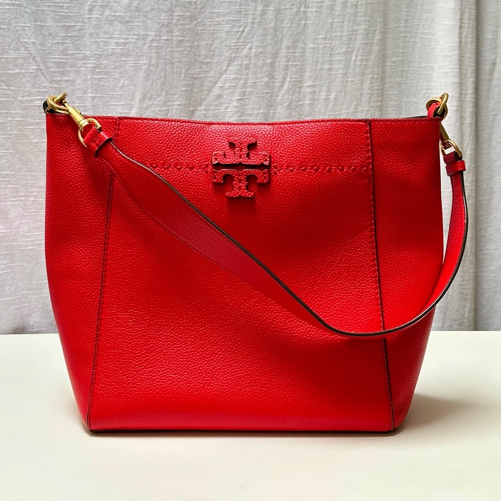 Tory Burch McGraw Hobo Tote Bag, Brilliant Red, OS